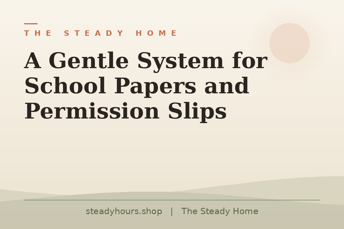 A Gentle System for School Papers and Permission Slips — The Steady Home, steadyhours.shop