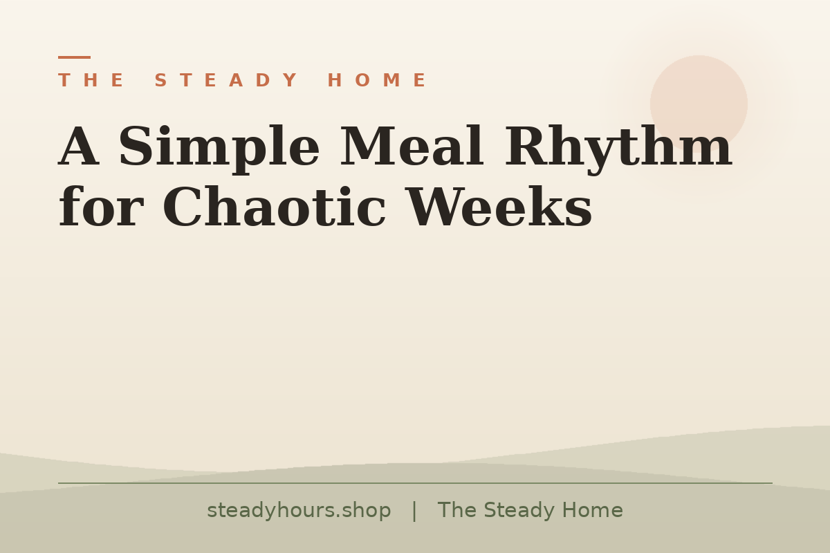 A Simple Meal Rhythm for Chaotic Weeks — The Steady Home, steadyhours.shop
