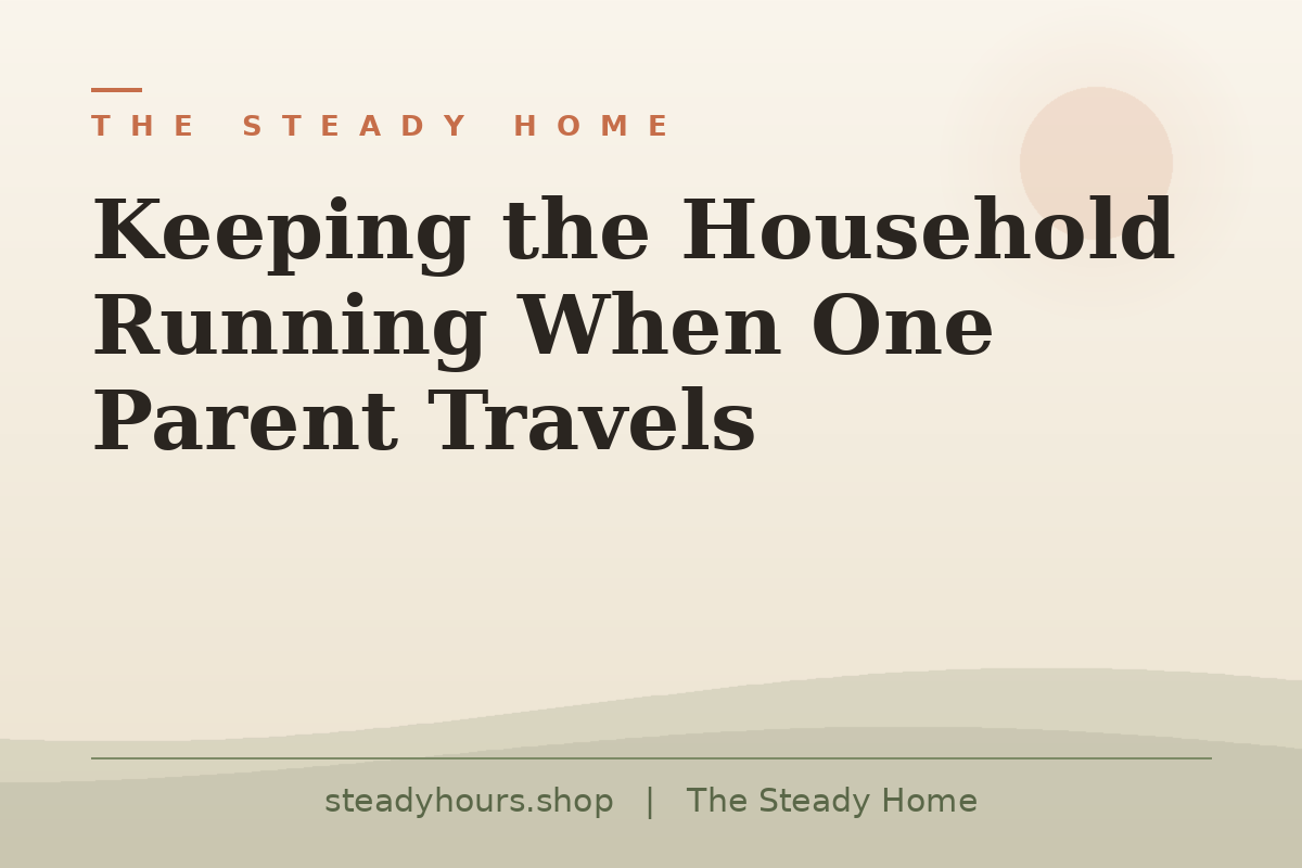Keeping the Household Running When One Parent Travels — The Steady Home, steadyhours.shop