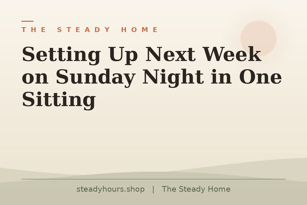 Setting Up Next Week on Sunday Night in One Sitting — The Steady Home, steadyhours.shop