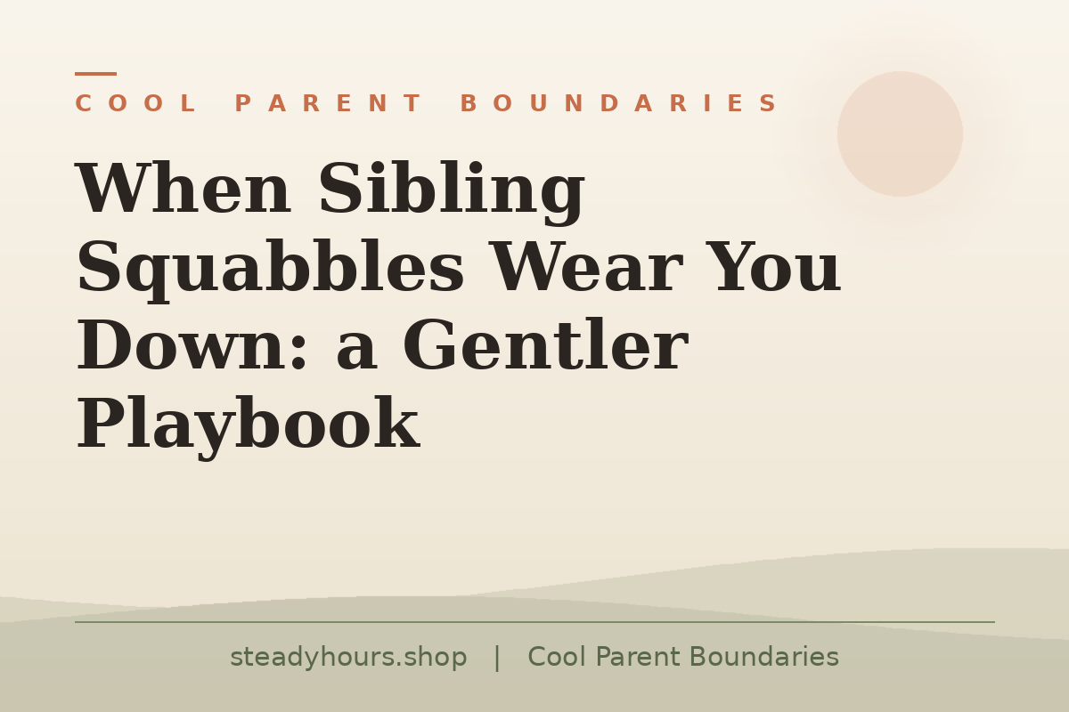 When Sibling Squabbles Wear You Down: A Gentler Playbook — Cool Parent Boundaries, steadyhours.shop