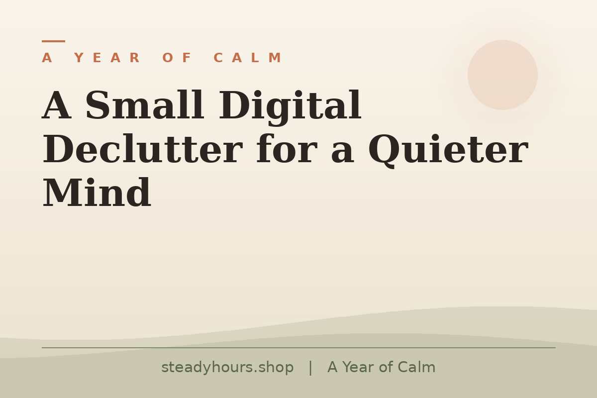 A Small Digital Declutter for a Quieter Mind — A Year of Calm, steadyhours.shop